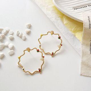 Christmas Irregular Alloy Hoop Earring