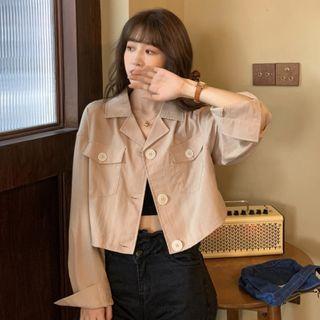Button Accent Blazer Jacket