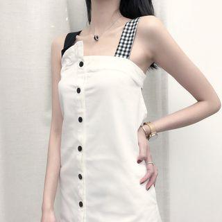 Spaghetti Strap Mini Buttoned Dress