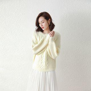 Striped Round-neck Knit Long-sleeve Sweater