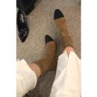 Contrast-trim Faux-suede Boots
