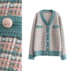 Tweed Cardigan H516 - Aqua Green - One Size
