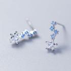 925 Sterling Silver Rhinestone Star Earring S925 Silver - 1 Pair - Star - One Size