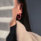 Layered Glaze Open Hoop Earring