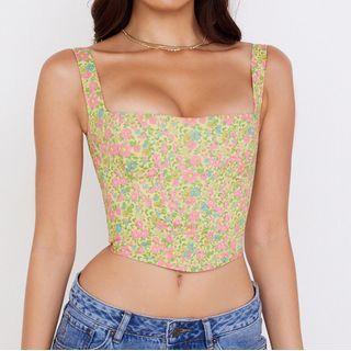 Floral Cropped Corset Top