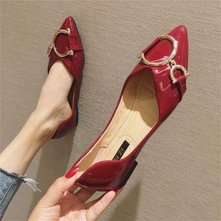 Pointy Patent Snaffle Dorsay Flats