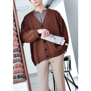 Letter-tag Loose-fit Cardigan