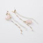 Faux Crystal Faux Pearl Fringed Earring 1 Pair - As Shown In Figure - One Size