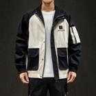 Stand-collar Color Panel Jacket