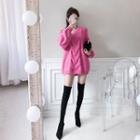 Balloon-sleeve Loose-fit Knit Top