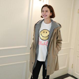 Layered Snap-button Parka