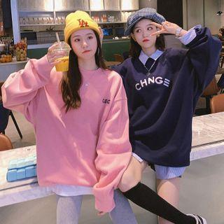 Oversize Long-sleeve Lettering Sweatshirt