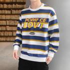 Long-sleeve Stripe Printed Sweatshirt