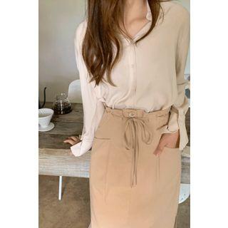 Wide-cuff Soft-touch Shirt