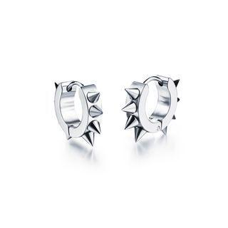 Fashion Personality Punk Willow Stud Earrings Silver - One Size