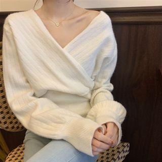 Cross Off-shoulder V-neck Top