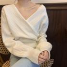 Cross Off-shoulder V-neck Top