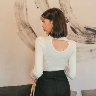 Cutout-back Slim-fit Top
