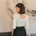 Cutout-back Slim-fit Top