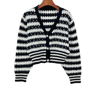 Long Sleeve Stripe Buttoned Cardigan