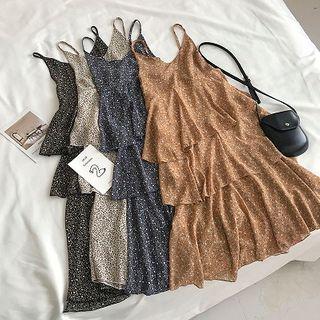 Floral V-neck Strap Dress