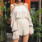 Cold Shoulder Long-sleeve Playsuit