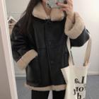 Two-way Fleece Pu Leather Jacket