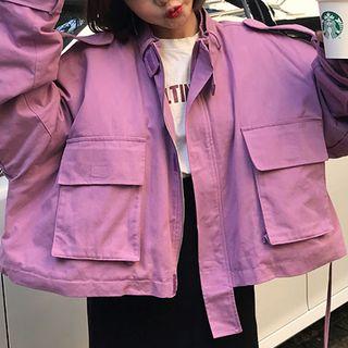 Cropped Zip Utility Jacket