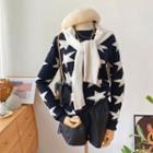 Long-sleeve Star Print Knit Top