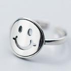 925 Sterling Silver Smiley Open Ring