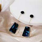 Geometric Resin Alloy Dangle Earring E4708 - 1 Pair - Gold - One Size