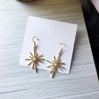 Faux Pearl Alloy Star Dangle Earring 1 Pair - Hook Earring - One Size