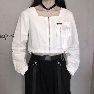 Cropped Zipped Blouse