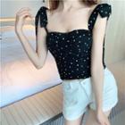 Tie-shoulder Dotted Camisole Top