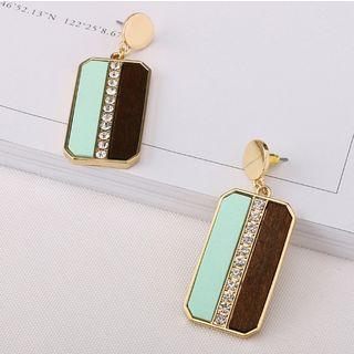 Geometric Rhinestone Drop Earring As Shown In Figure - One Size
