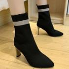 High-heel Knit Short Boots