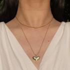 Stainless Steel Heart Pendant Necklace 1 Pc - As Shown In Figure - One Size