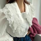 Chelsea-collar Frilled Layered-lace Blouse