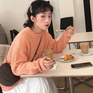 Round Neck Sweater Pink - One Size