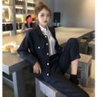 Buttoned Jacket / Cropped Straight Cut Pants / Mini A-line Skirt