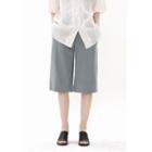 Pleated Wide-leg Bermuda Shorts Gray - One Size