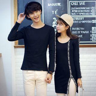 Couple Matching Long-sleeve Lettering T-shirt