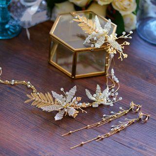 Bridal Set: Beaded Hair Pin + Earring