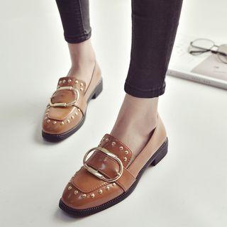 Buckled Studded Loafers