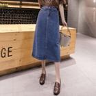 High-waist Loose Fit Denim A-line Skirt