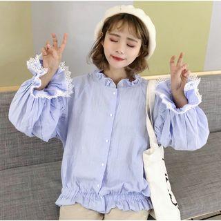 Lace Trim Frill Collar Blouse