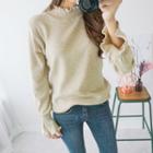 Mock-neck Frill-edge Sweater