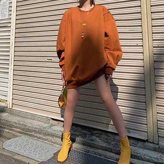 Letter Embroidered Oversize Pullover