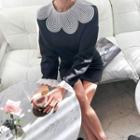 Lace Petal-collar Knit Top