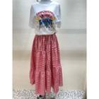 Gingham Maxi Tiered Skirt